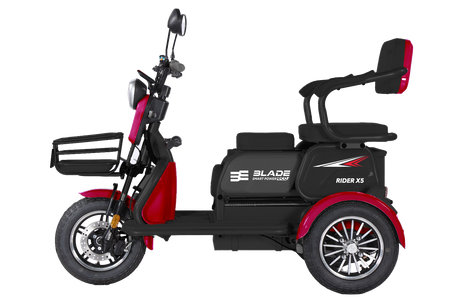 Tricicluri electrice, Triciclu electric persoane BLADE VIVA 14, 1200W, 60V 20Ah, 25 km/h, fara permis, autonomie 50 km, rosu-negru, 1, atomico.ro