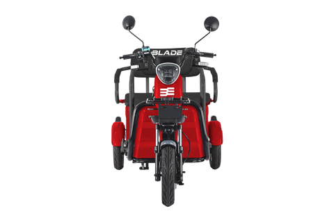 Tricicluri electrice, Triciclu electric Blade TRIP X2 2000 W, 25 km/h, autonomie pana la 70 km, baterie plumb- acid 72 V 20 Ah, greutate maxima 160  kg, Fara permis, rosu-negru, 2, atomico.ro