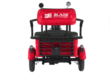 Tricicluri electrice, Triciclu electric Blade TRIP X2 2000 W, 25 km/h, autonomie pana la 70 km, baterie plumb- acid 72 V 20 Ah, greutate maxima 160  kg, Fara permis, rosu-negru, 3, atomico.ro