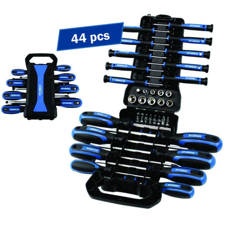 Scule si unelte de mana, Set 44 surubelnite + biti + chei tubulare Hyundai HY-59404, atomico.ro