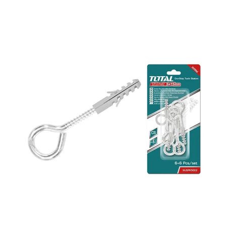 Accesorii scule electrice TOTAL, Set dibluri cu suruburi cu ochi inchis TOTAL - 6 buc, atomico.ro