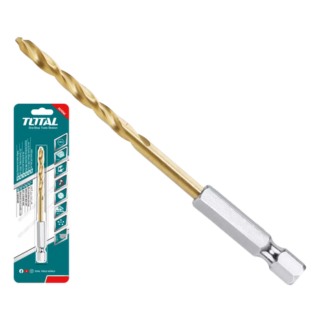 Accesorii scule electrice TOTAL, Burghiu cu cap BIT Total, prindere hexagonala HSS 4mm, atomico.ro