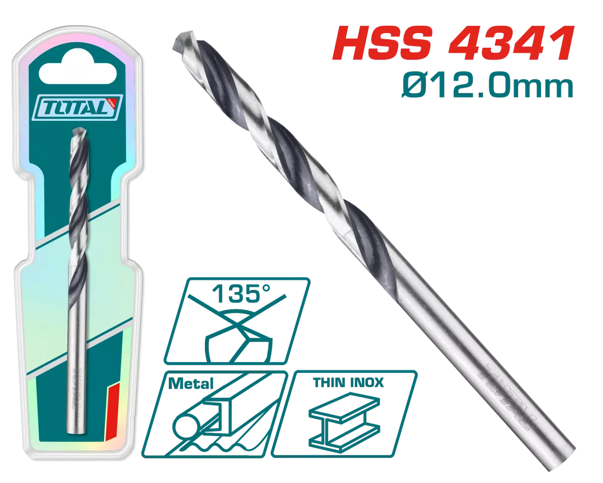 Burghiu pentru metal TOTAL HSS, 12mm, 1, atomico.ro
