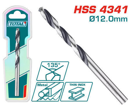 Scule TOTAL, Burghiu pentru metal TOTAL HSS, 12mm, atomico.ro