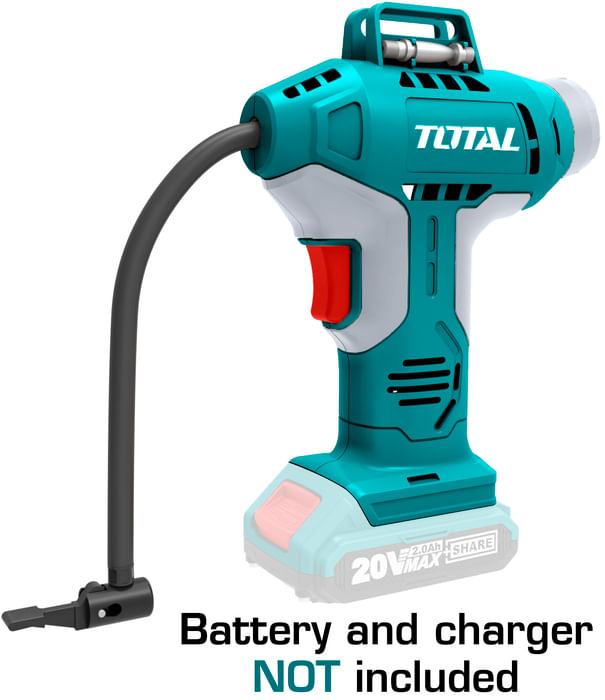 Compresor aer portabil TOTAL 20V, 150 PSI / 10 bar, 10 l/min (fara acumulator si incarcator) - Resigilat, 1, atomico.ro