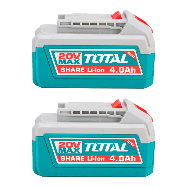 Set TOTAL 20V, 2 acumulatori Li-Ion 4Ah, incarcator inclus, 2, atomico.ro