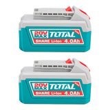 Set TOTAL 20V, 2 acumulatori Li-Ion 4Ah, incarcator inclus