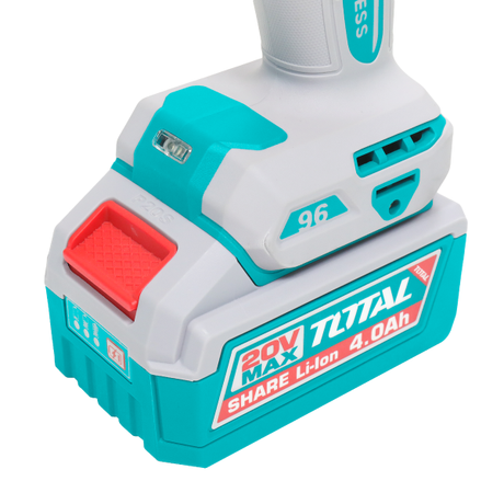 Scule TOTAL, Masina de gaurit cu impact TOTAL 20V, motor fara perii, 96 Nm, 2 acumulatori 4.0Ah Li-Ion, mandrina metalica 13 mm (2 acumulatori, 1 incarcator), 5, atomico.ro