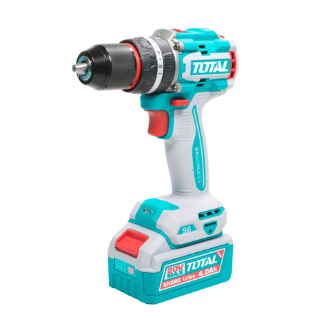 Scule TOTAL, Masina de gaurit cu impact TOTAL 20V, motor fara perii, 96 Nm, 2 acumulatori 4.0Ah Li-Ion, mandrina metalica 13 mm (2 acumulatori, 1 incarcator), 1, atomico.ro