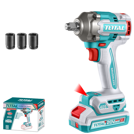 Pistoale de impact, Masina de insurubat cu impact TOTAL, 20V, 405Nm, 1/2" (nu include acumulator), 1, atomico.ro
