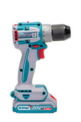 Masina de gaurit fara perii TOTAL, 2000 rpm, 60 Nm, 20V 2.0Ah Li-Ion cu 2 acumulatori, incarcator si 47 accesorii