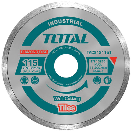 Scule electrice, Disc diamantat continuu Total Industrial - ceramica - umed - 115mm, atomico.ro