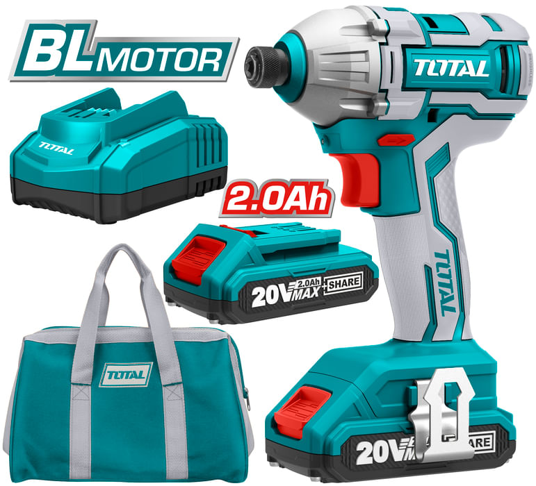 Masina de insurubat cu impact TOTAL - 2 acumulatori 20V, 2Ah, 3550 rpm, 1, atomico.ro
