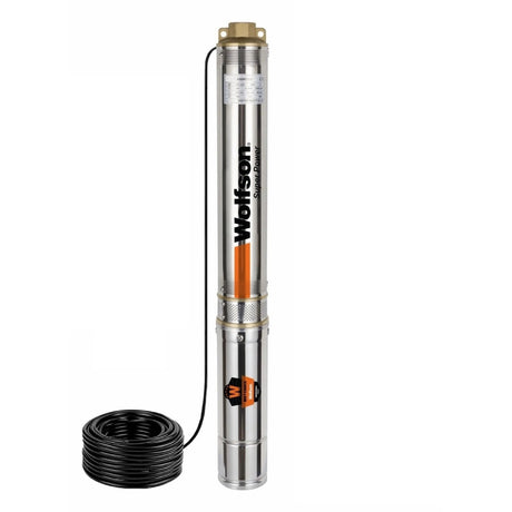 Pompe de Apa, Pompa submersibila apa curata 1100W, WOLFSON PM-1500-8, 8 turbine, cablu 25m, 6600L/h, inaltime max pompare 58m, diametru 100mm, motor capsulat, 1, atomico.ro