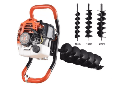 Motoburghie pe benzină, Motoburghiu foreza de pamant WOLFSON STB-520, 1470W. Contine 3 burghie incluse 100, 150 si 200mm, 5, atomico.ro