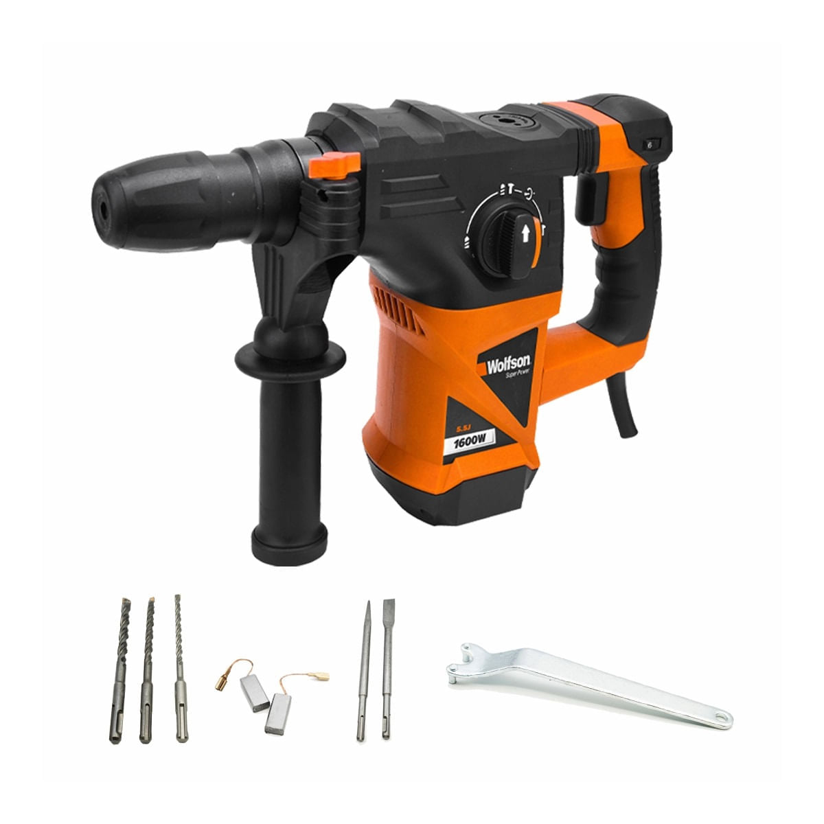 Ciocan rotopercutor Wolfson - 1600W, 5.5J+manusi+nivela+ruleta, 3, atomico.ro